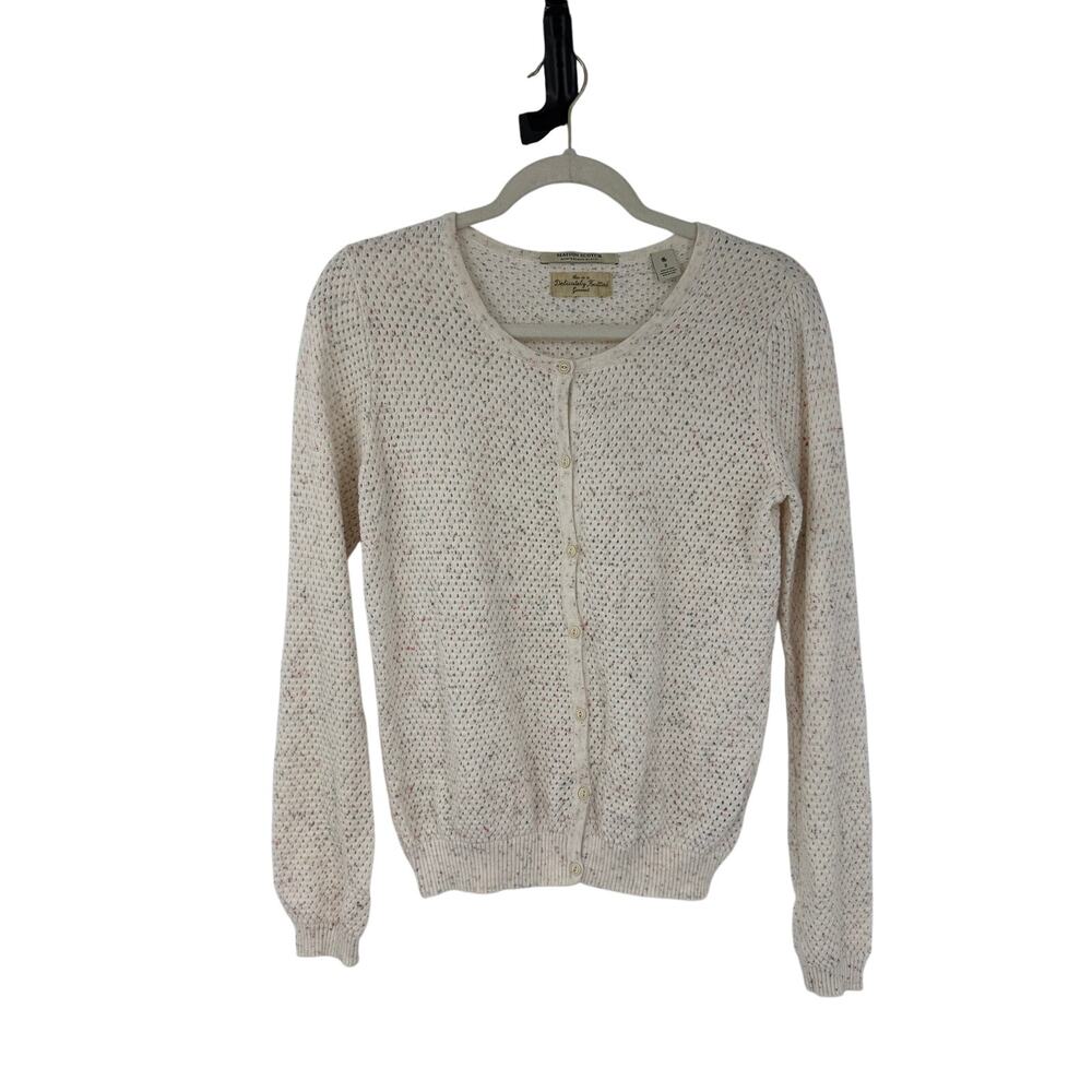 Maison Scotch Womens Delicate Knitted Cardigan Sweater Sz 2 US 6 Open Knit Cream